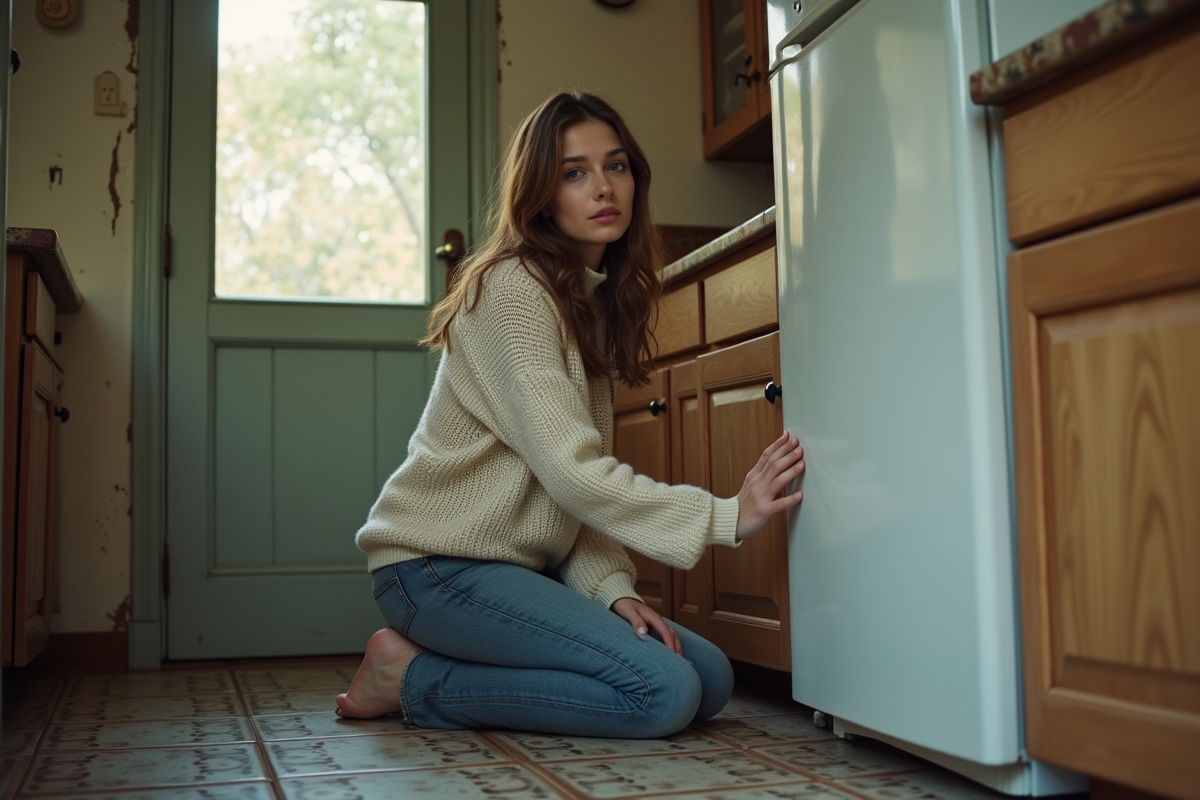 Jeune femme vérifiant les courants d