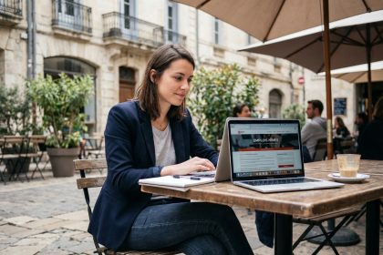 Jeune femme au caf&eacute; de Nimes cherchant un emploi