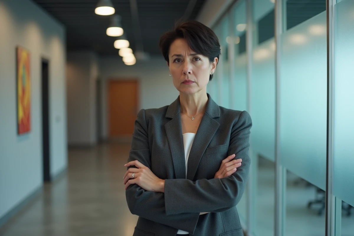 Femme professionnelle mal à l'aise suite à une blague inappropriée au bureau