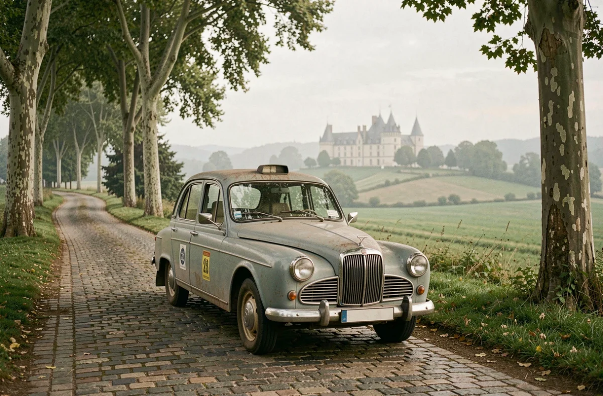 Vue générale des taxis en Centre-Val de Loire avec un château en arrière-plan